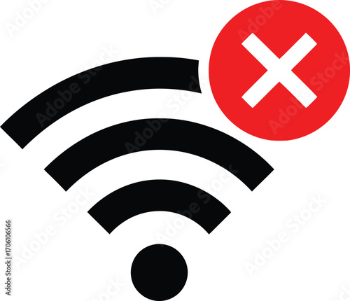 No wi fi signal icon silhouette