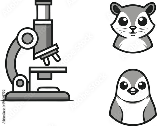 Animal Research Design and Illustration. Scientific Animal Research Illustration. Laboratory Animal Research Design. Wildlife Research Illustration. Animal Study Design and Illustration