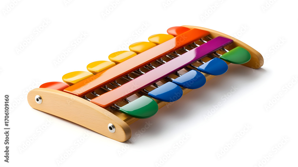 Naklejka premium Colorful children's xylophone with curved design for musical learning