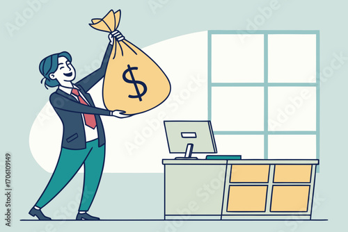 business people working, with office supplies around	