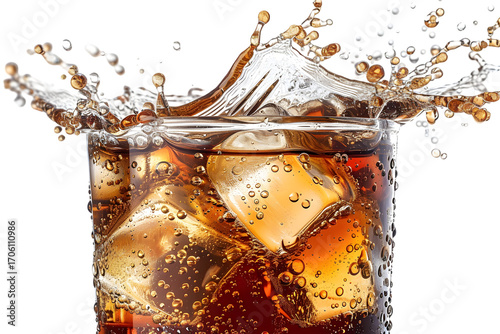 Iced Cola Splash with Refreshing Drink.