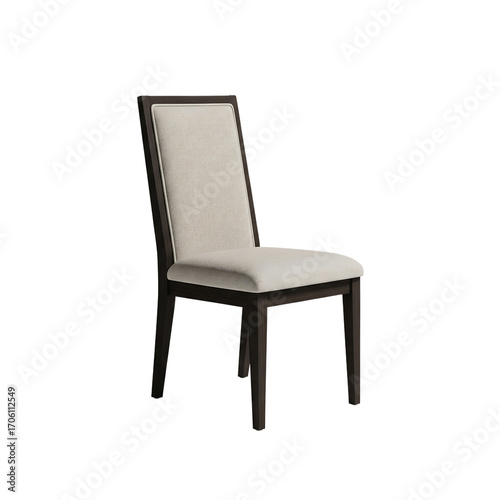 Wallpaper Mural Upholstered dining chair with dark wood frame isolated on a transparent background fabric Torontodigital.ca