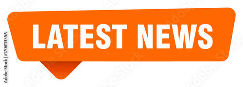 latest news sticker. latest news orange sign isolated on transpatent background