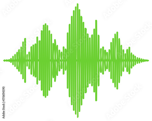 Sound Wave Pulse Graphic Green Lines on White Abstract Soundwave Visuals Audio Production Rhythms Music