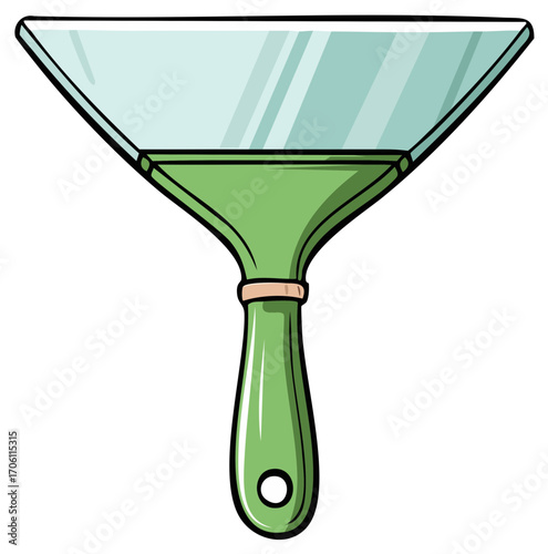 Illustrated green squeegee tool isolated. Cleaning, maintenance concept.