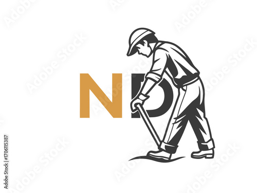 Monogram Logo of North Dakota State Capitol Building