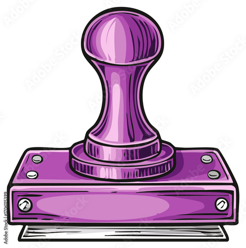 Purple Stamp Graphic Tool for Approval and Validation