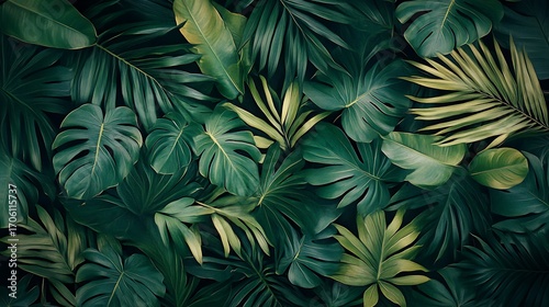 Wallpaper Mural Vibrant Green Foliage Closeup with Textured Leaves in Natural Light and Detailed Vein-generative ai Torontodigital.ca