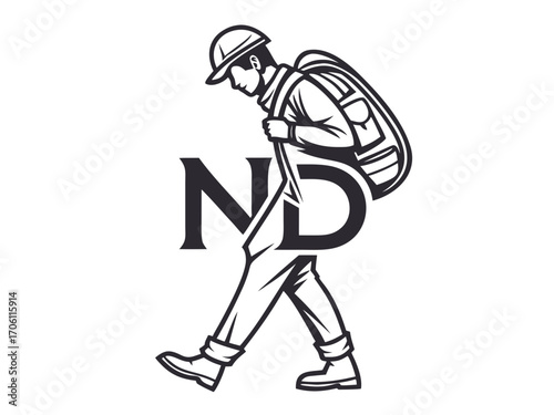 Monogram Logo of North Dakota State Capitol Building