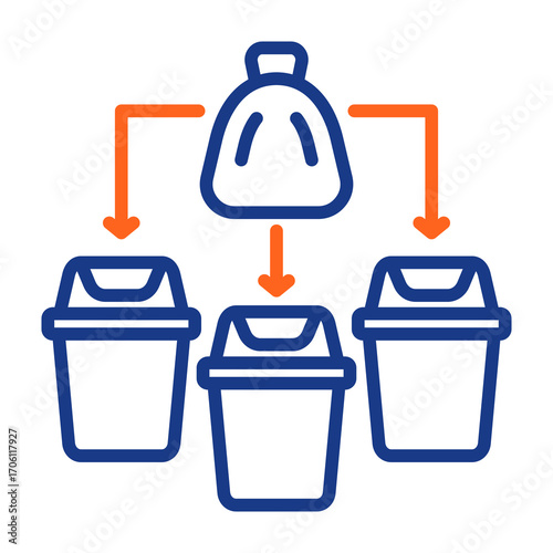 Waste Sorting Color Vector Icon
