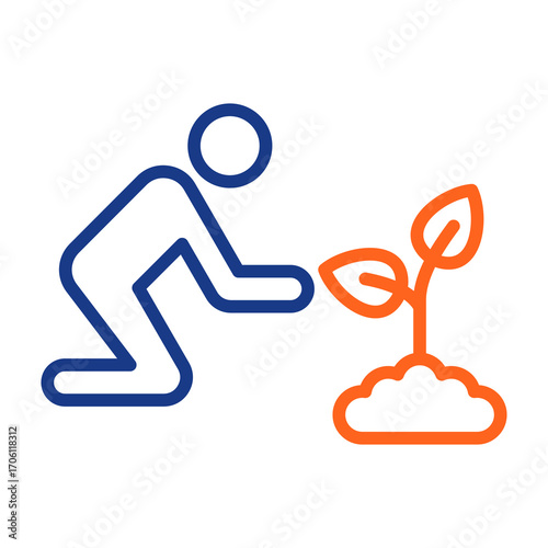 Tree Planting Color Vector Icon