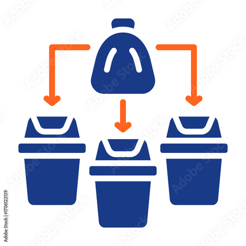 Waste Sorting Fill Vector Icon