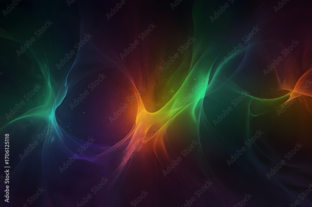 Obraz premium Vivid Abstract Artwork Depicting Colorful Swirls in a Darkened Atmosphere