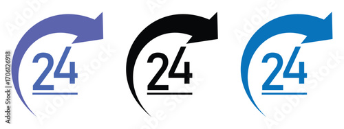 "24 7 Service Support Icon Set – Customer Care, Delivery, Call Center and 24 Hours Assistance Vector Collection"