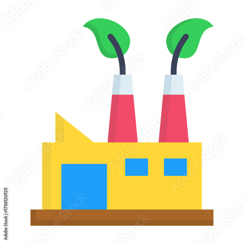 Carbon Neutral Flat Vector Icon