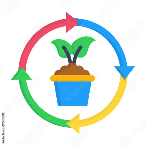 Sustainable Agriculture Flat Vector Icon