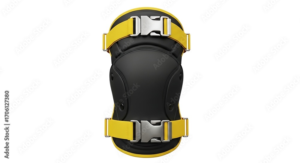 Fototapeta premium Protective Black and Yellow Knee Pads - Rear View, Studio Shot.