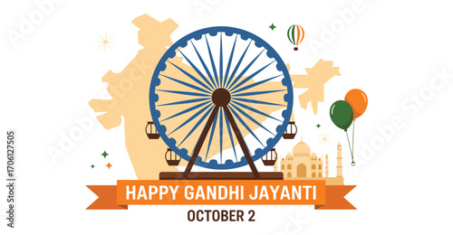 gandhijayanti,mahatmagandhi,india,nationalholiday,october2,celebration,peace,freedom,heritage,culture,graphic,illustration,text,vector,design,patriotism,independence,leader,historic,event,commemoratio
