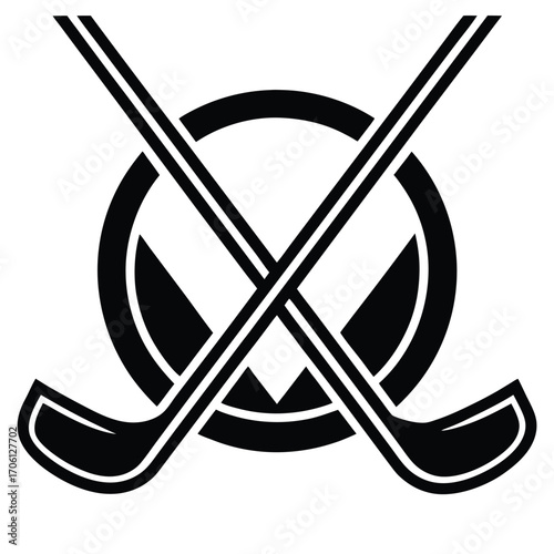 Minimal Geometric Hockey Stick Logo