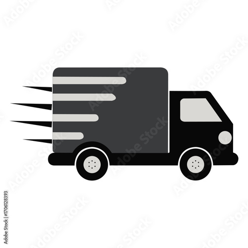 Vector art of delivery truck for transport