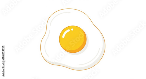 Illustration of a sunny side up egg, a simple and delicious breakfast staple, perfect for a quick and easy meal