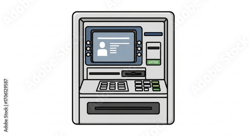 Automated teller machine, offering convenient banking services for cash withdrawals and financial transactions