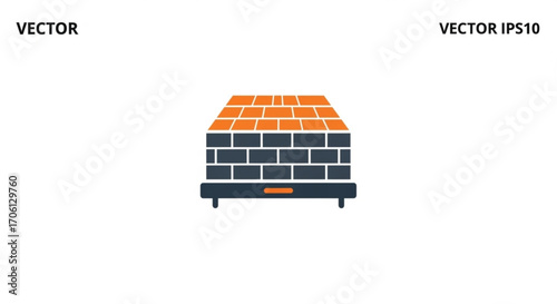 Illustration of a pallet with bricks, perfect for construction, logistics, or industrialthemed designs and presentations