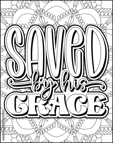 Bible Verse Quote Coloring Page for Adults. Christian Bible Coloring Page 