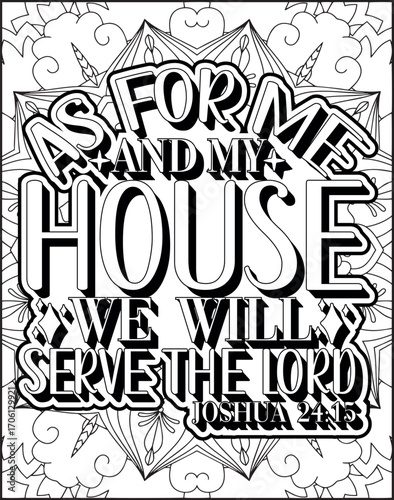 Bible Verse Quote Coloring Page for Adults. Christian Bible Coloring Page 