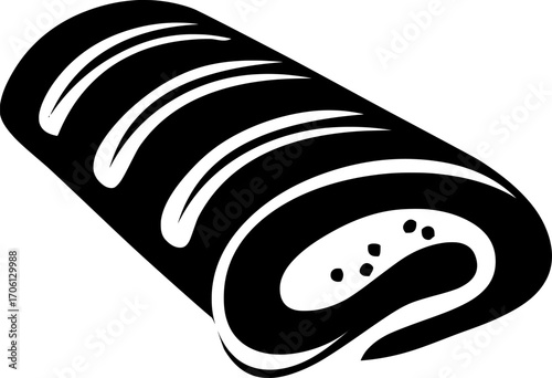 Pastry Swiss Roll Vector Illustration. 
