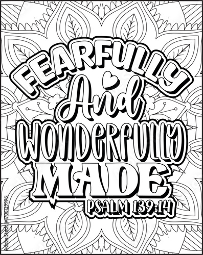 Bible Verse Quote Coloring Page for Adults. Christian Bible Coloring Page 