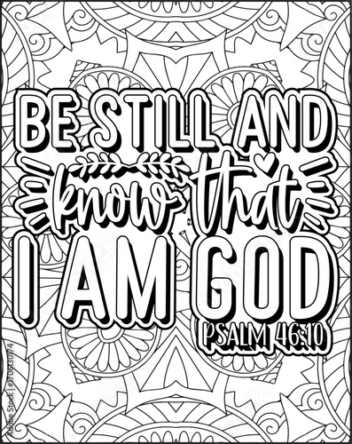 Bible Verse Quote Coloring Page for Adults. Christian Bible Coloring Page 