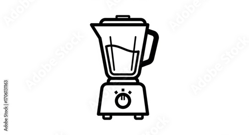 Minimalist blender illustration, perfect for recipe books, kitchenware ads, or healthy eating campaigns, clean and modern design
