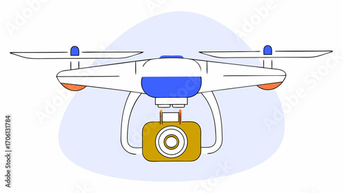 Modern drone with camera illustration