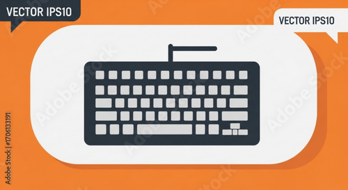 Keyboard vector illustration, representing computer input device for typing and data entry in office or home setting