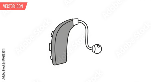 Hearing aid device assistive listening device for people with hearing loss vector illustration of a hearing solution