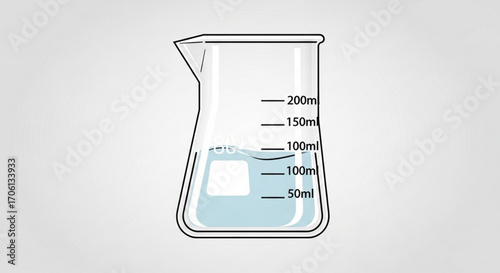 Illustration of a laboratory flask with a liquid inside, , perfect for scientific and educational purposes and presentations