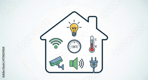 Smart home automation system concept of modern technology for home management and energy efficiency