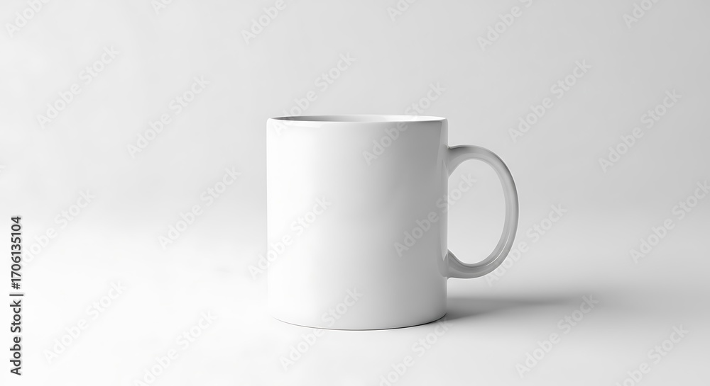 Fototapeta premium Plain white ceramic mug isolated on white background