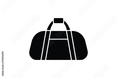 Black silhouette of a duffel bag with handles