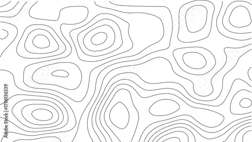 Topographic Contour Map Background.Topographic beautiful white and black contour topo wavy pattern map line design, Abstract Vector Wave Grid With Mountain Relief.