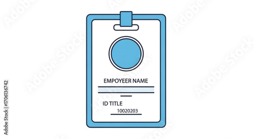 Employee name badge or identification card the badge has a place for employee name, title, and id number