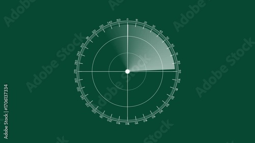 Futuristic Radar Screen with Multiple Aircraft Targets Including  4K. radar animation with green background. Digital radar with targets on monitor in searching. location, maritime, military, monitor, 