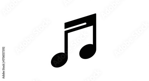 Musical note icon represents music, melody, and harmony in a simple and elegant design for various creative projects