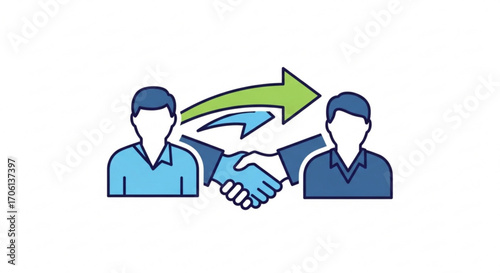 Handshake agreement between two business partners symbolizes collaboration, deal, and mutual benefit in a professional setting