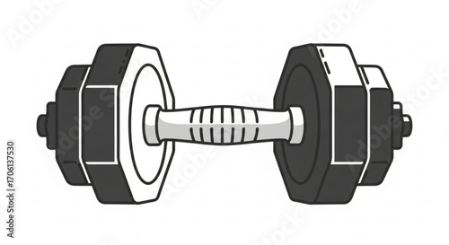 Single black dumbbell with a textured handle, perfect for strength training and fitness exercises