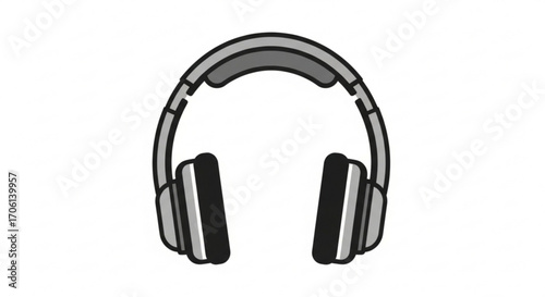 A pair of gray headphones, representing music, audio, entertainment, and the joy of listening to sound
