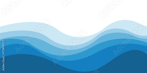 Blue ocean wave background design with flowing patterns