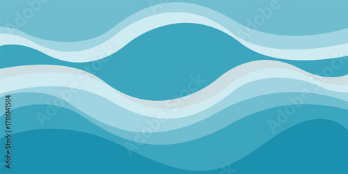 Ocean Wave Abstraction: A minimalist illustration of ocean waves, showcasing fluid lines in shades of blue. Embodying a sense of calm.