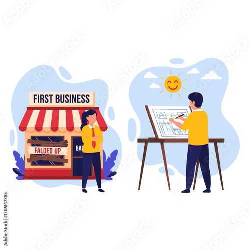 Business Startup and Planning Illustration.